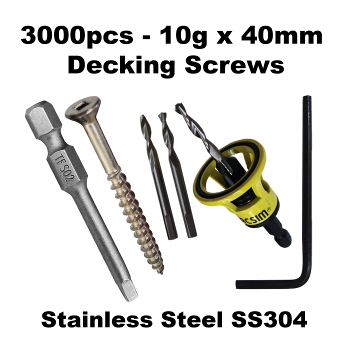 Clever Tool 5000pcs 8g x 50mm Stainless Steel SS304 Decking Screws 